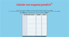 Desktop Screenshot of moyenne-ponderee.com